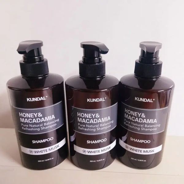 [BUNJANG] Kundal Honey & Macadamia Nature Shampoo (White Musk) - 500ml, 3 Bottles Bundle / 쿤달 샴푸500ml3개일괄