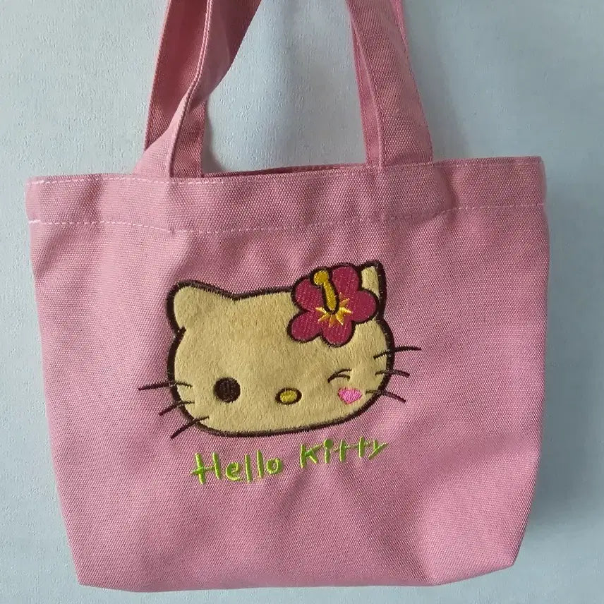 [BUNJANG] Hello Kitty Canvas Tote Bag Pink / 헬로키티 캔버스 토트백 핑크