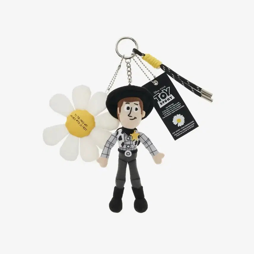 [BUNJANG] Disney Pixar Toy Story Woody Keychain with Daisy Charm / 토이 스토리 우디 키링 데이지 꽃 포함