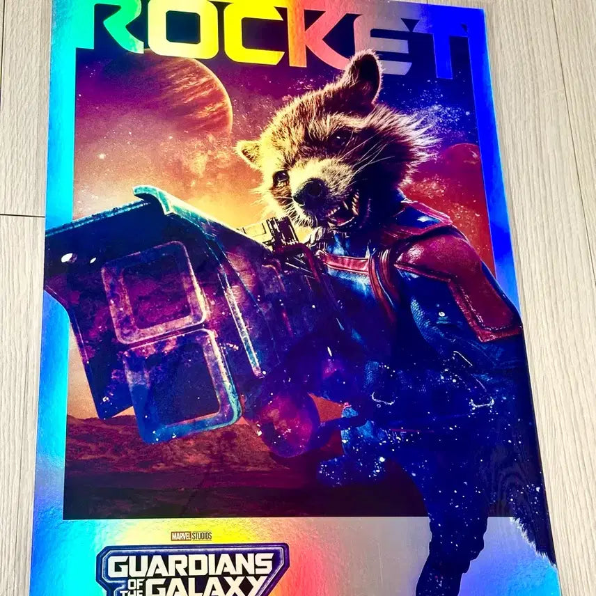 [BUNJANG] Marvel Guardians of the Galaxy Rocket Hologram Poster (A3) / [초희귀한정판]영화 마블 가디언즈오브갤럭시 로켓 홀로그램 포스터(A3)