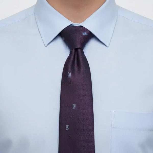 [BUNJANG] Daks Logo Pattern Purple Silk Necktie / 닥스 로고패턴 퍼플 실크넥타이
