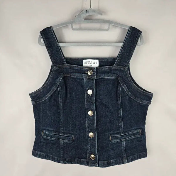[BUNJANG] Derek Lam 105 (88) Women's Span Denim Bustier Vest / [무료배송]데렉렘 105(88) 여성 스판 데님 청 뷔스티에 조끼 베스트