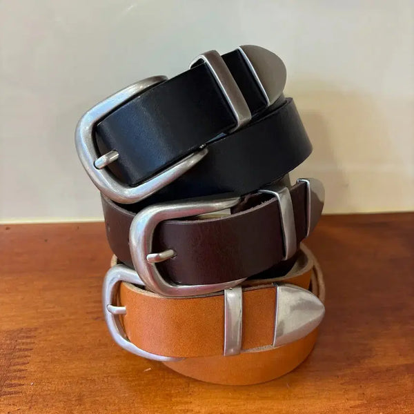 [BUNJANG] Unisex Real Cowhide Leather 30mm Belt / 남녀공용 리얼 소가죽 통가죽 30mm 세트 벨트 허리띠