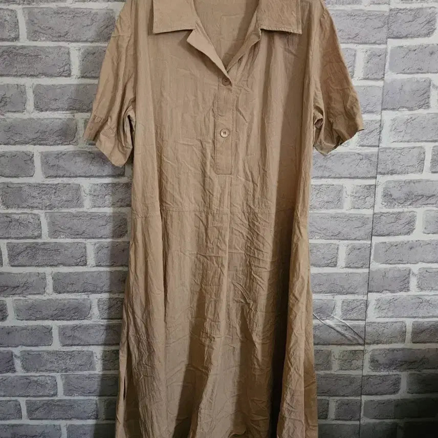 [BUNJANG] Maison Blanche Beige Shirt Dress / 메종블랑쉬 베이지 셔츠원피스/알뜰한여우
