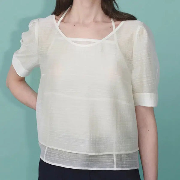 [BUNJANG] L'Ecrin Halter Layered Two-way Blouse / 루에브르Halter Layered Two-way Blouse