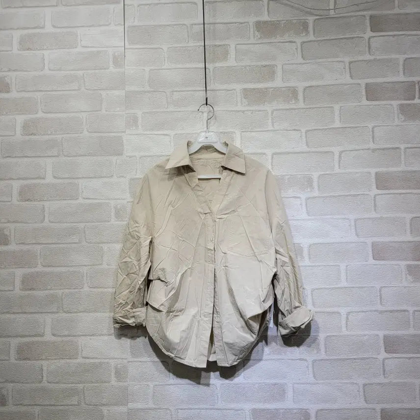 [BUNJANG] Beige Shirt Free Size / ㅎ1404 베이지 셔츠 F