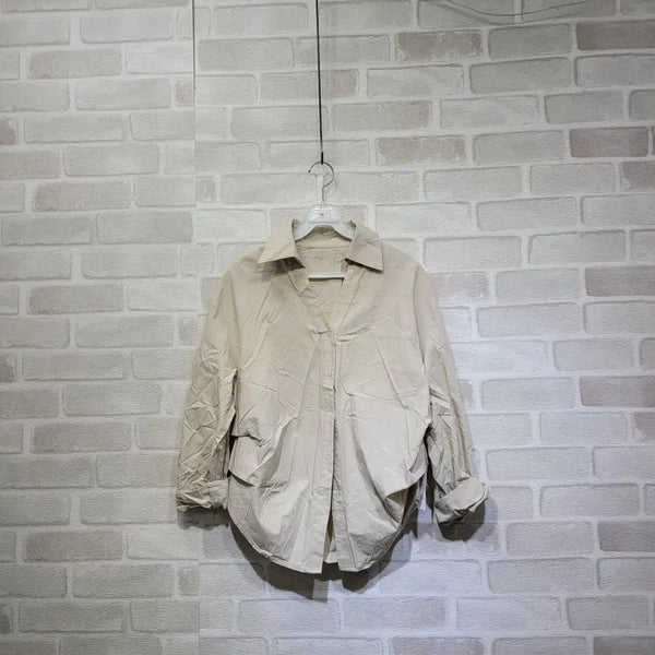 [BUNJANG] Beige Shirt Free Size / ㅎ1404 베이지 셔츠 F