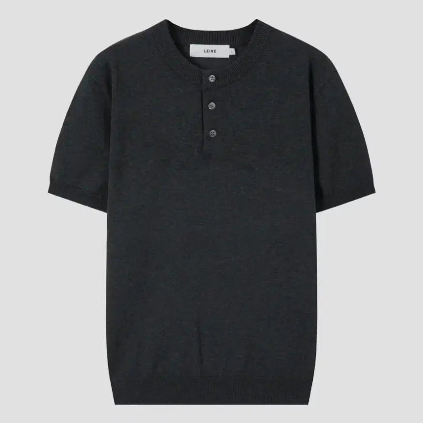 [BUNJANG] Leair Short Sleeve Knit Charcoal/Black XL / (XL) 르아르 반팔 니트 차콜, 블랙