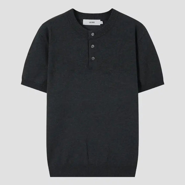 [BUNJANG] Leair Short Sleeve Knit Charcoal/Black XL / (XL) 르아르 반팔 니트 차콜, 블랙