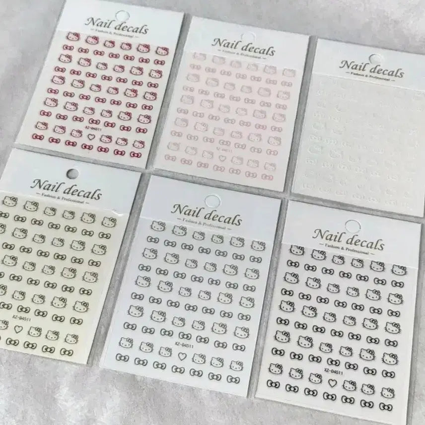 [BUNJANG] Kitty Nail Art Stickers & Charms / 키티 네일 스티커 파츠