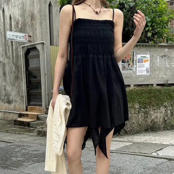 [BUNJANG] Two-Way Smoke Banding Mini Dress Skirt White / (새상품 화이트) 투웨이 스모크 밴딩 미니 원피스 스커트