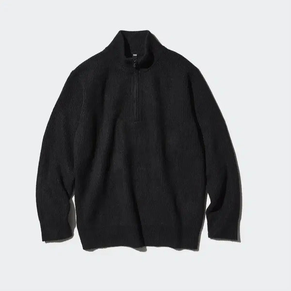 [BUNJANG] Uniqlo Souple Yarn Half Zip-Up Knit Black L / 유니클로 수플레얀 하프집업 니트 블랙 L 판매