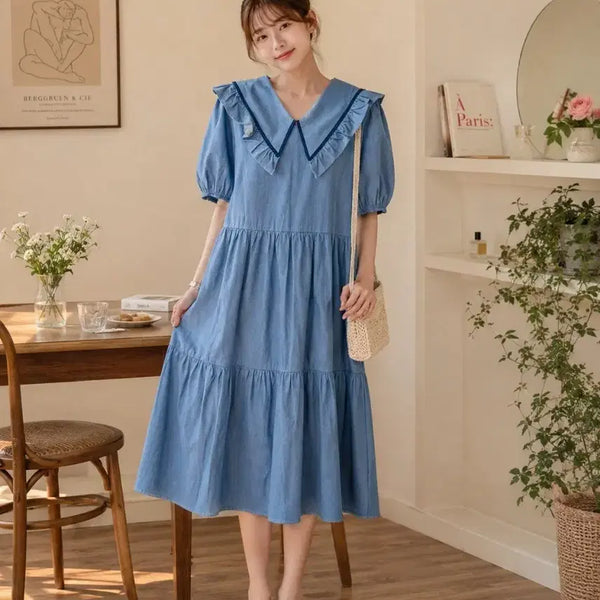 [BUNJANG] Plastic Island Denim Midi Dress / 플라스틱아일랜드 청 원피스 새상품