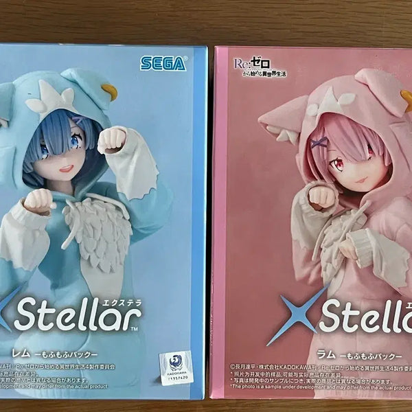 [BUNJANG] Sega Re:Zero Rem & Ram Cat Hood Mofumofu Figure Bundle Set / 일괄 세가 리제로 렘 람 고양이 후드 모후모후 피규어 정품