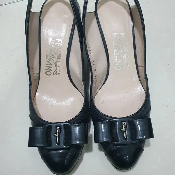 [BUNJANG] Salvatore Ferragamo Ribbon Slingback Heels (6.5cm) / 페라가모 리본 슬링백 6.5
