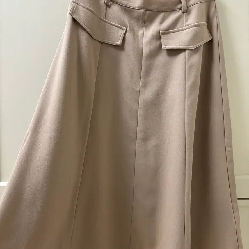[BUNJANG] Tommy Hilfiger Beige Pin Tuck Skirt / 타미힐피거 베이지 핀턱스커트
