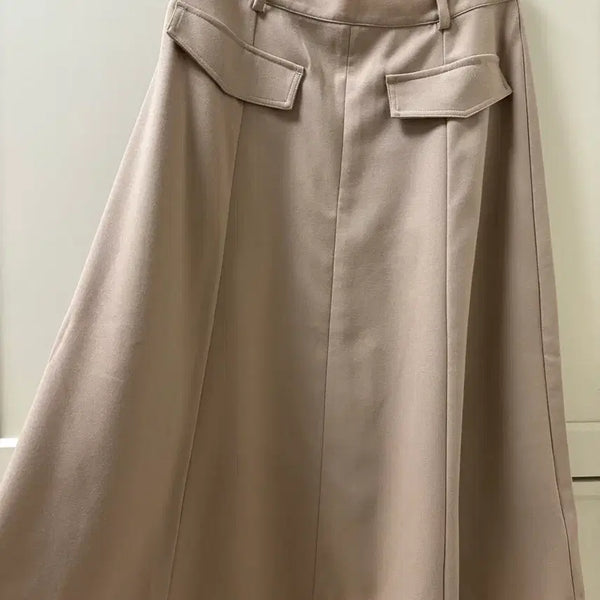 [BUNJANG] Tommy Hilfiger Beige Pin Tuck Skirt / 타미힐피거 베이지 핀턱스커트