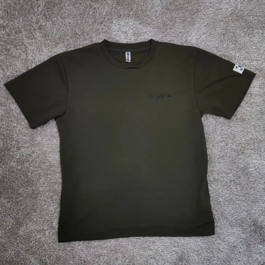 [BUNJANG] Korean Short Sleeve T-Shirt Khaki Logo / KOREA 반팔 티셔츠