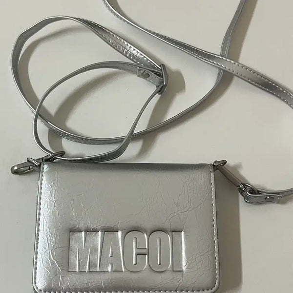 [BUNJANG] MACOI Standard Multi Cross Bag Simple Logo Wallet / [마코이] 스탠다드 멀티 크로스 백 심플 로고 반지갑 실버 가방 지갑급처