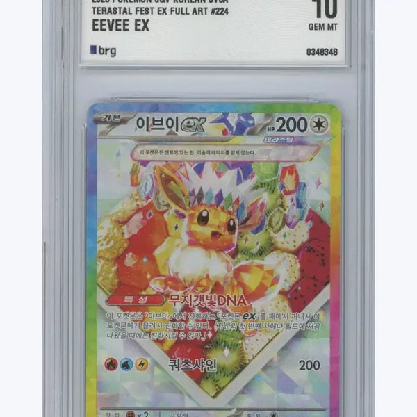 [BUNJANG] Pokemon Card Eevee SAR Terrastal Graded Card (BRG 10) / 포켓몬 카드 brg 10 테라스탈 이브이 sar 등카 등급카드