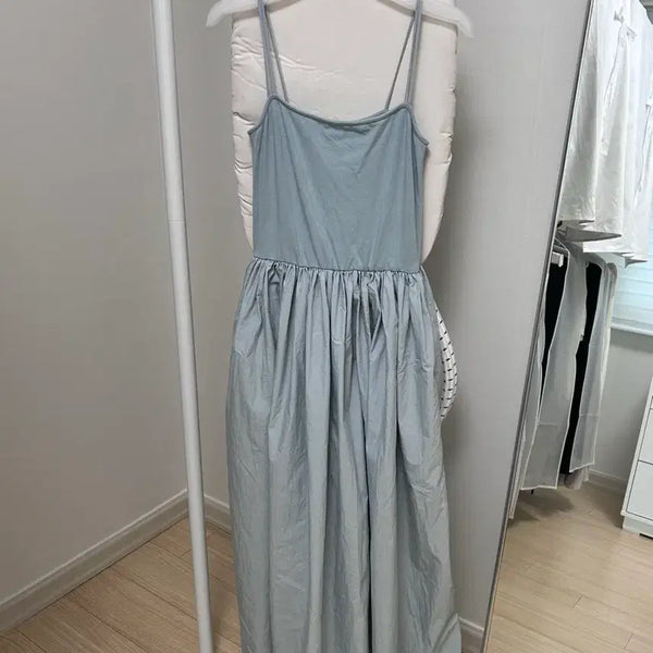 [BUNJANG] Baby Blue Sleeveless Dress / 베이비블루 슬리브리스 원피스 드레스