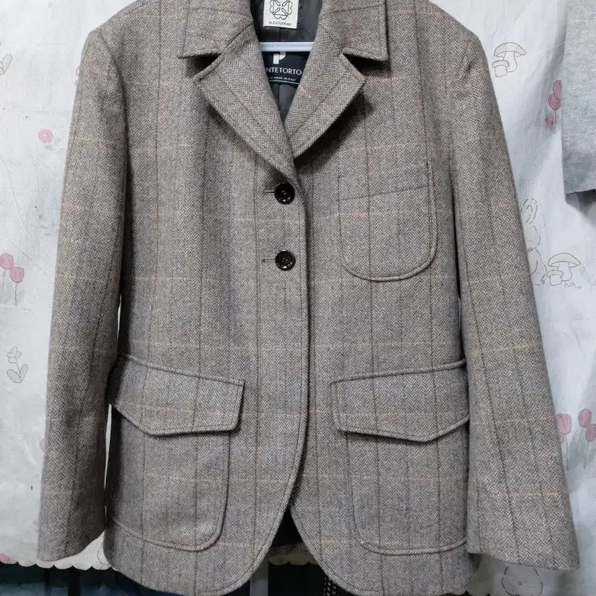 [BUNJANG] E.Corner Ponte Torto Check Wool Jacket / 엣코너   이태리  폰테토르토     체크  울 자켓