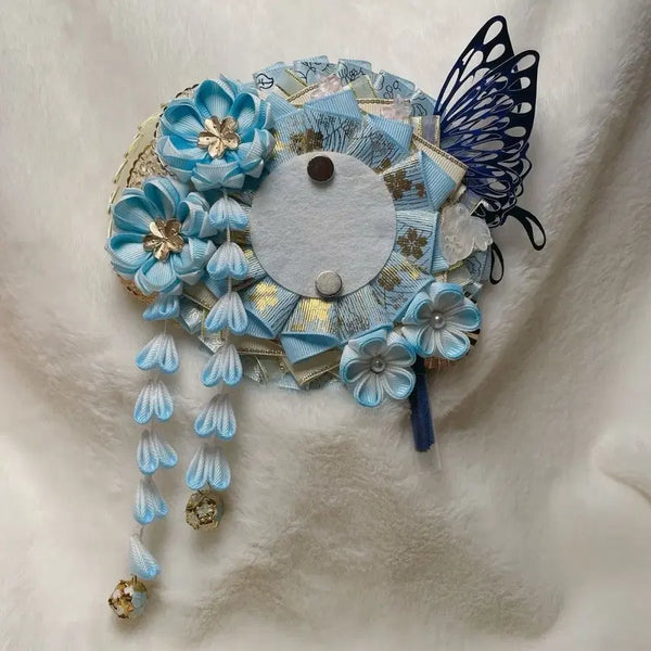 [BUNJANG] 55-75mm Can Badge Holder with Cherry Blossom Tassel for Ita Bag - Handmade / 55~75mm 캔뱃지 홀더 / 벚꽃 태슬 / 이타백 / 핸드메이드