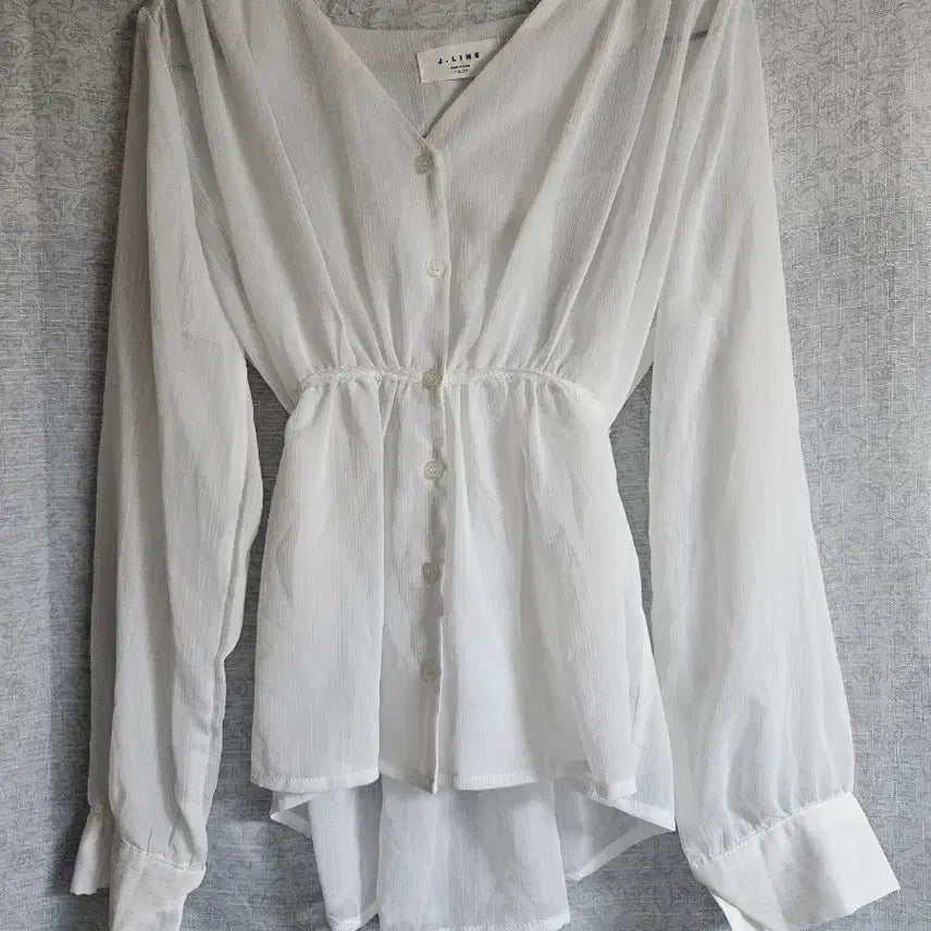 [BUNJANG] J.LINE Chiffon Blouse White / J.LINE 쉬폰 블라우스 화이트