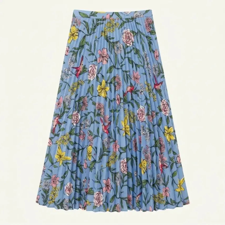 [BUNJANG] Markus Lupfer Floral Pleated Long Skirt / 마커스루퍼 플리츠 스커트 꽃무늬 주름스커트
