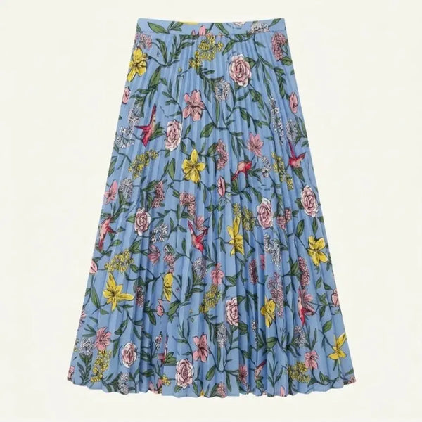[BUNJANG] Markus Lupfer Floral Pleated Long Skirt / 마커스루퍼 플리츠 스커트 꽃무늬 주름스커트