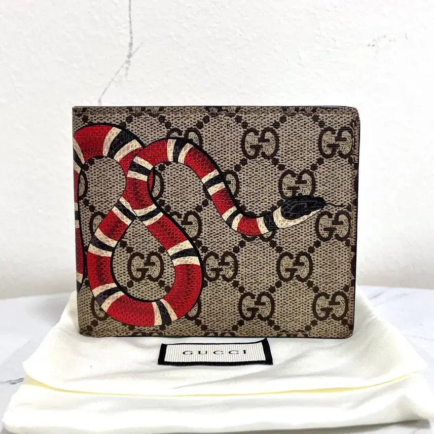 [BUNJANG] Gucci Snake GG Supreme Bi-Fold Wallet / 구찌 스네이크 GG 수프림 반지갑 (451268)