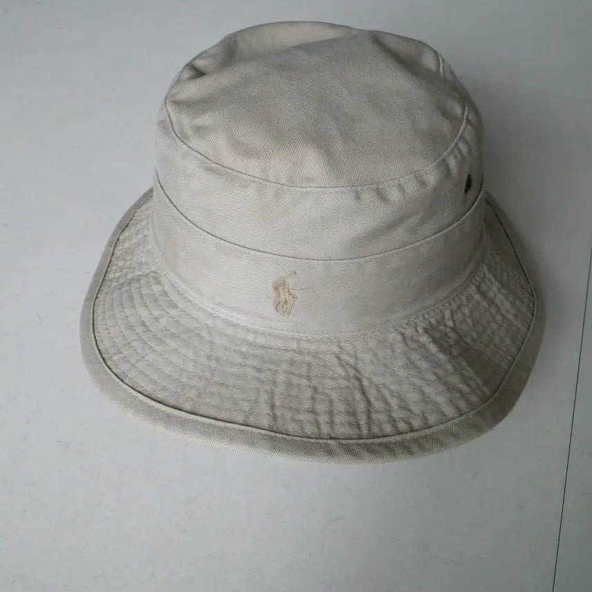 [BUNJANG] 90s Vintage Polo Taiwan Cotton Twill Bucket Hat / 90s 올드폴로 대만산 톤온톤 로고 버킷햇