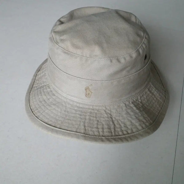 [BUNJANG] 90s Vintage Polo Taiwan Cotton Twill Bucket Hat / 90s 올드폴로 대만산 톤온톤 로고 버킷햇