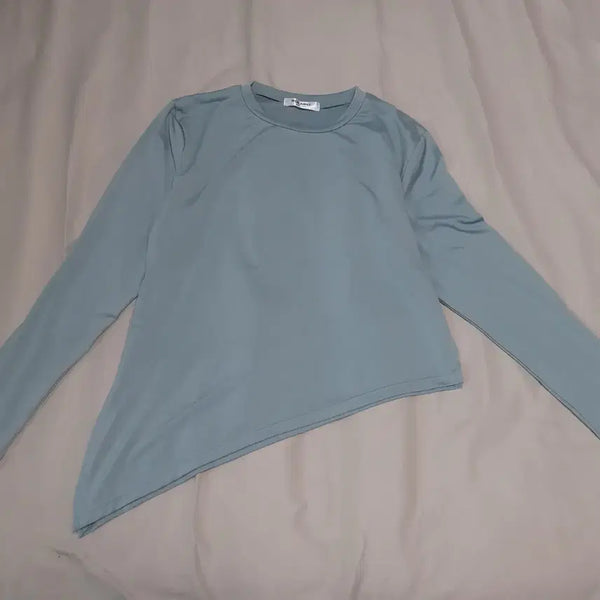 [BUNJANG] RQLABEL Mint Asymmetrical Long Sleeve Top / RQLABEL 민트색 언발란스 롱슬리브 요가.필라테스