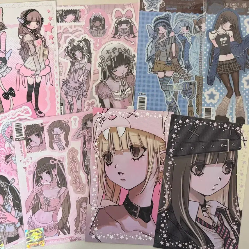 [BUNJANG] Diy Sticker Set (17 Pieces) - Domiworld, Kimmoyangkun, Kuzling, and More / 다꾸 처분 스티커 17개 세트 / 도미월드,김모양군,요인,큐즐링등