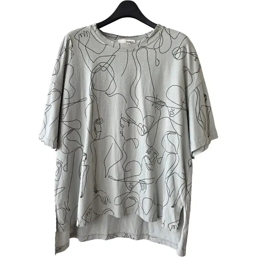 [BUNJANG] Bonispeaks Pattern Oversized T-Shirt Mint / F/보니스팍스 오버핏 무늬 티셔츠