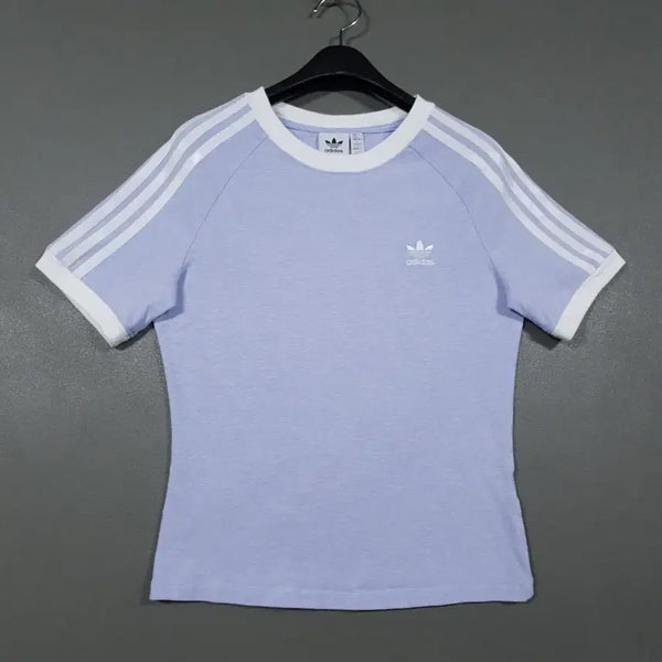 [BUNJANG] Adidas Firebird Three-Stripe Raglan Ringer T-Shirt Pastel Lilac Slim Fit / 여성) 아디다스 파이어버드 삼선 레글런 반팔티 링거티 파스텔 연보라 슬림