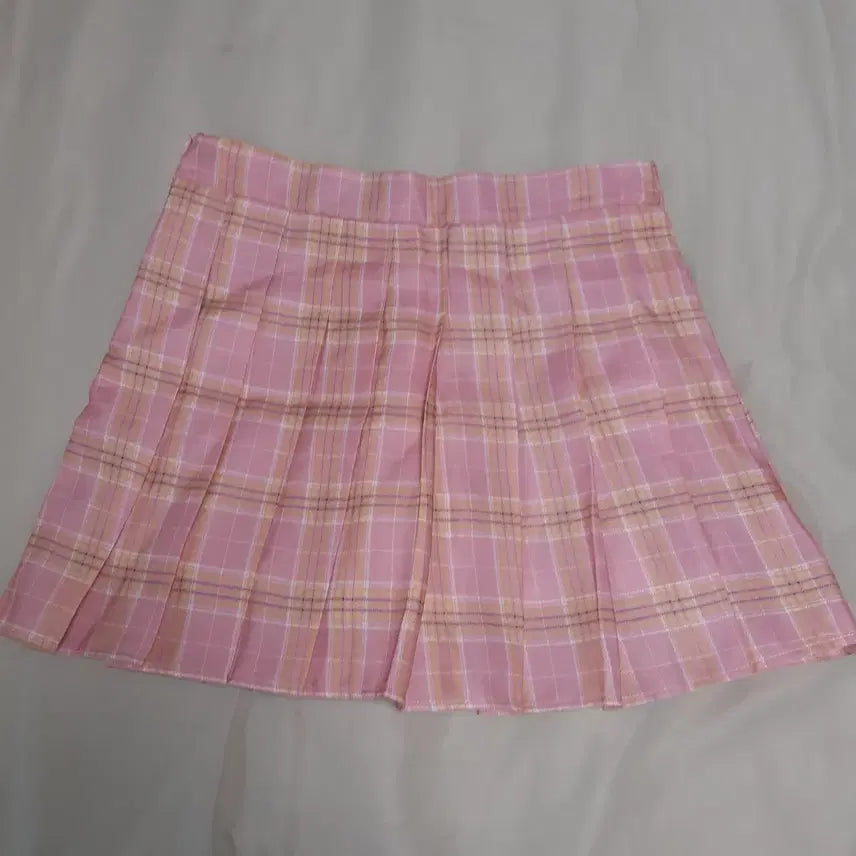 [BUNJANG] Pink Check Pleated Skirt Shorts School Look Tennis Skirt / 핑크 체크 플리츠 스커트 주름치마 스쿨룩 치마바지 테니스스커트
