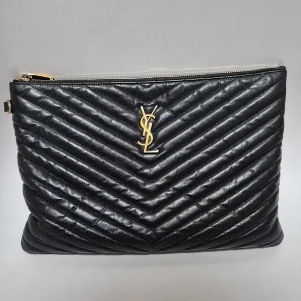 [BUNJANG] Saint Laurent Matelassé Clutch Black / 입생로랑 마틀라세 클러치 블랙