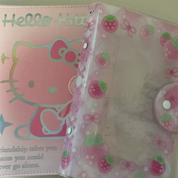 [BUNJANG] Hello Kitty 6-Ring A5 Diary Set (2 pcs) + M5, A6 Diary Covers / 헬로키티 6공 a5 다이어리 2개 세트 + m5,a6 다이어리 커버