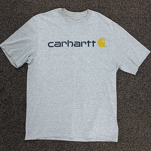 [BUNJANG] Carhartt Logo Short Sleeve T-Shirt Grey (M) / 칼하트 로고반팔티 그레이(M)