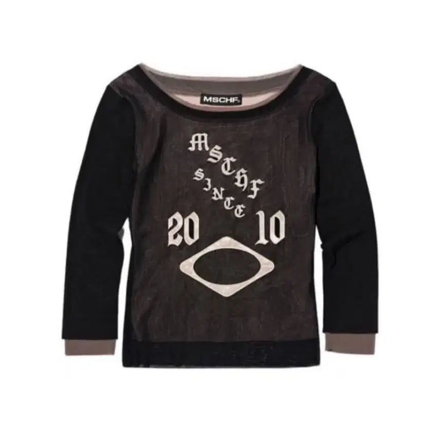 [BUNJANG] MSCHF Boatneck Mesh Top Black / 미스치프 보트넥 메시 탑 블랙