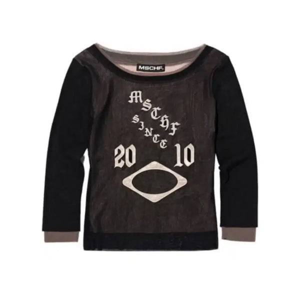 [BUNJANG] MSCHF Boatneck Mesh Top Black / 미스치프 보트넥 메시 탑 블랙