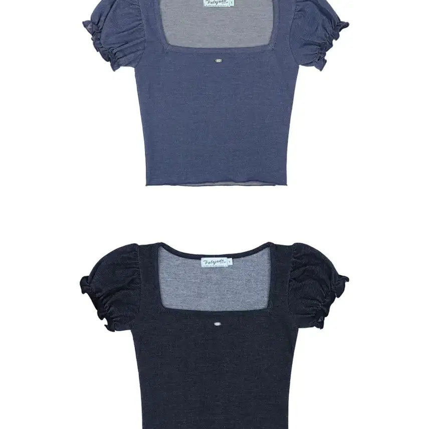 [BUNJANG] Pale Jade Wave T Denim Blouse Blue Size 2 / [새상품]페일제이드 웨이브티 데님2 wave t 블루