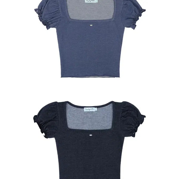 [BUNJANG] Pale Jade Wave T Denim Blouse Blue Size 2 / [새상품]페일제이드 웨이브티 데님2 wave t 블루