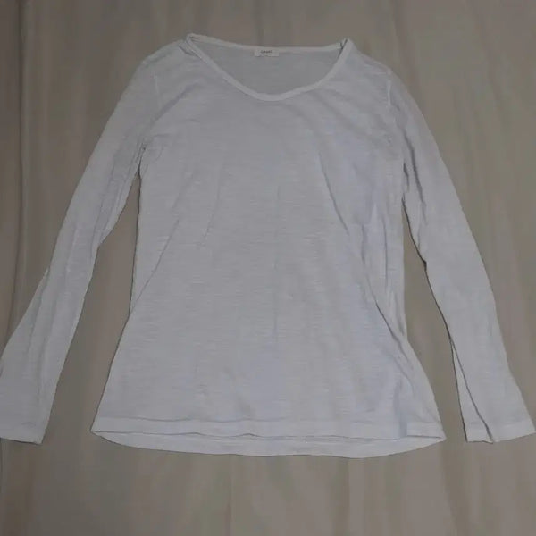 [BUNJANG] SMILEY White Long Sleeve T-Shirt / 스마이 롱슬리브 긴팔티 흰티 화이트