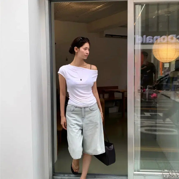 [BUNJANG] Love Me More Dewy Sheer T-Shirt White / 러브미우 듀이셔링티