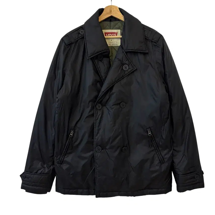 [BUNJANG] Levi's Double-Breasted Padded Jacket Black M / 리바이스 누빔 더블 브레스티드 패딩 자켓 블랙 M 정품