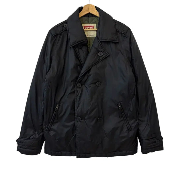 [BUNJANG] Levi's Double-Breasted Padded Jacket Black M / 리바이스 누빔 더블 브레스티드 패딩 자켓 블랙 M 정품
