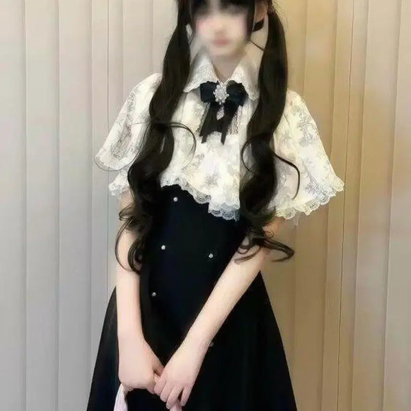 [BUNJANG] Lolita Cape Dress / 로지타깔 케이프 원피스 양산형 지뢰계 양지뢰 섭컬